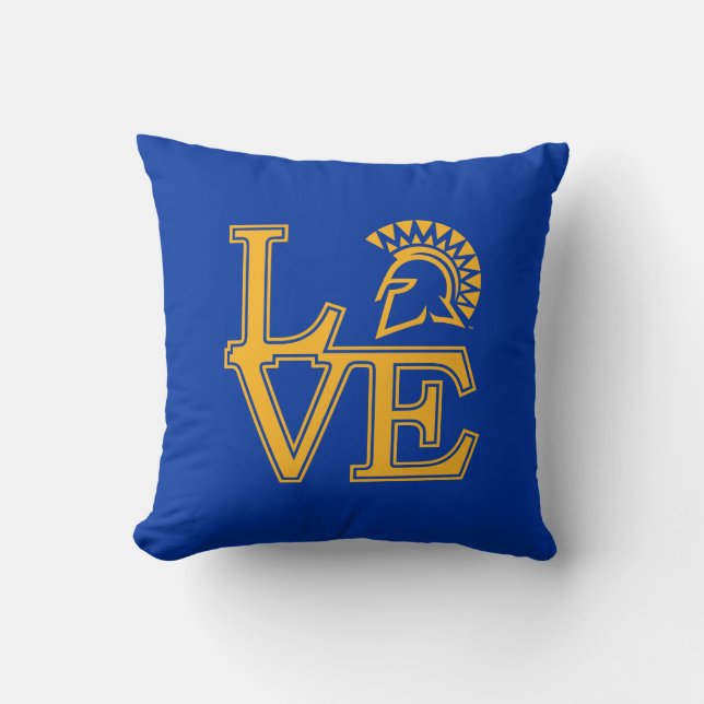San Jose State Love Throw Pillow (Front)