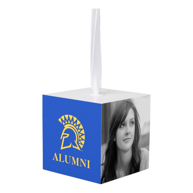 San Jose State Spartans Alumni Cube Ornament (Back Angled)