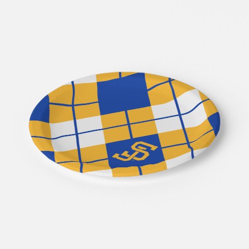 San Jose State Spartans argyle Paper Plates