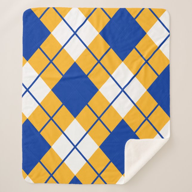 San Jose State Spartans argyle Sherpa Blanket (Front)