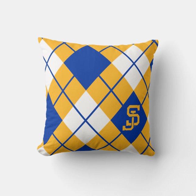 San Jose State Spartans argyle Throw Pillow (Front)