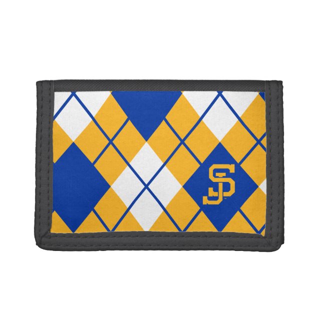 San Jose State Spartans argyle Trifold Wallet (Front)