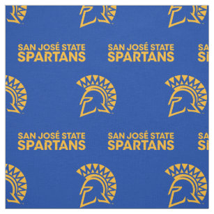 San Jose State Spartans Blue Pattern Fabric