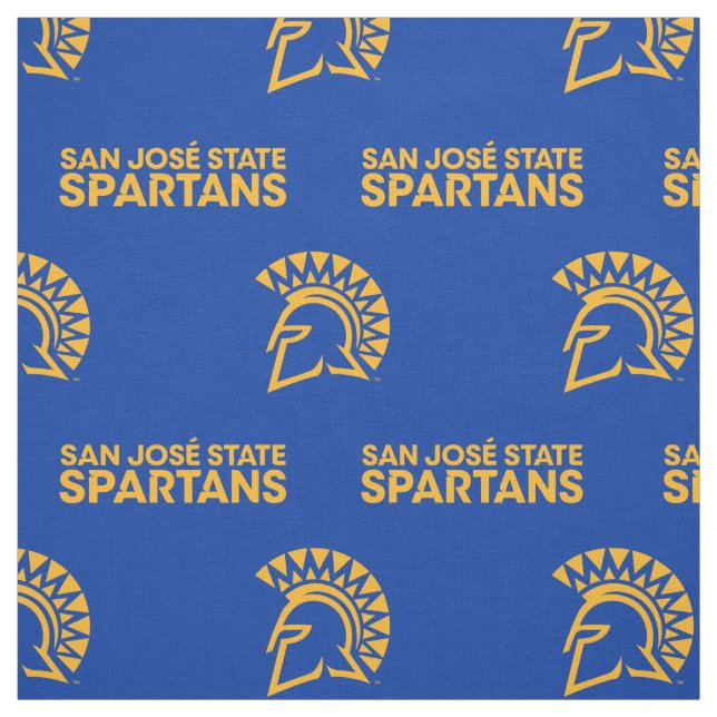 San Jose State Spartans Blue Pattern Fabric (Swatch)