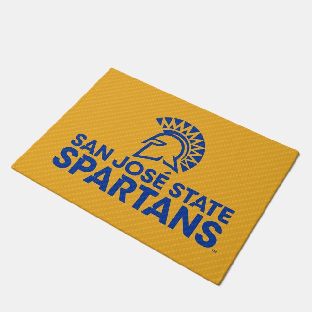 San Jose State Spartans Carbon Fiber Pattern Doormat (Angled)