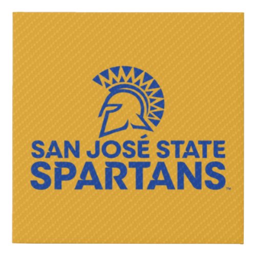 San Jose State Spartans Carbon Fiber Pattern Faux Canvas Print