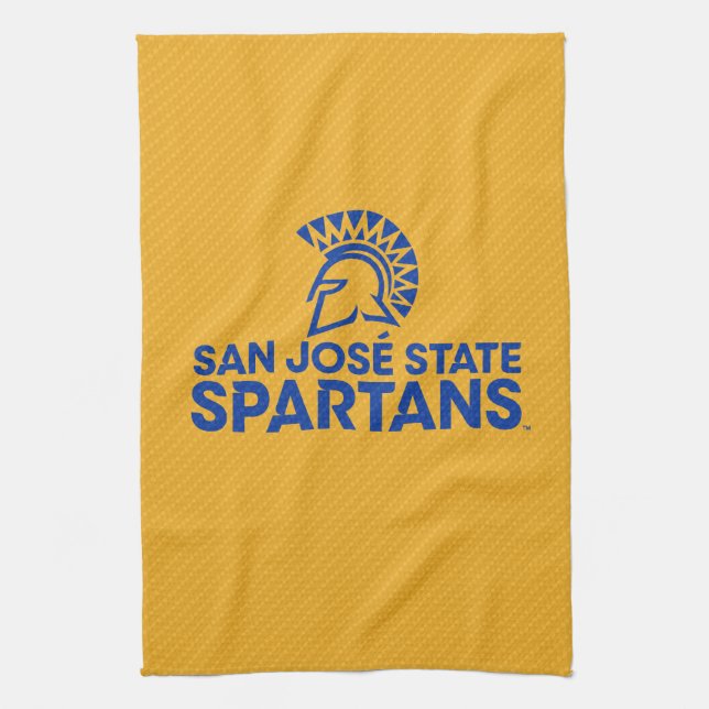 San Jose State Spartans Carbon Fiber Pattern Kitchen Towel (Vertical)