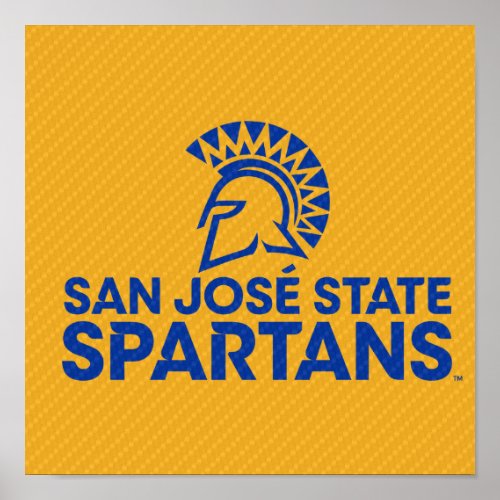 San Jose State Spartans Carbon Fiber Pattern Poster