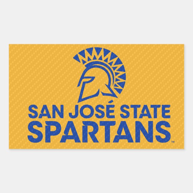 San Jose State Spartans Carbon Fiber Pattern Rectangular Sticker (Front)