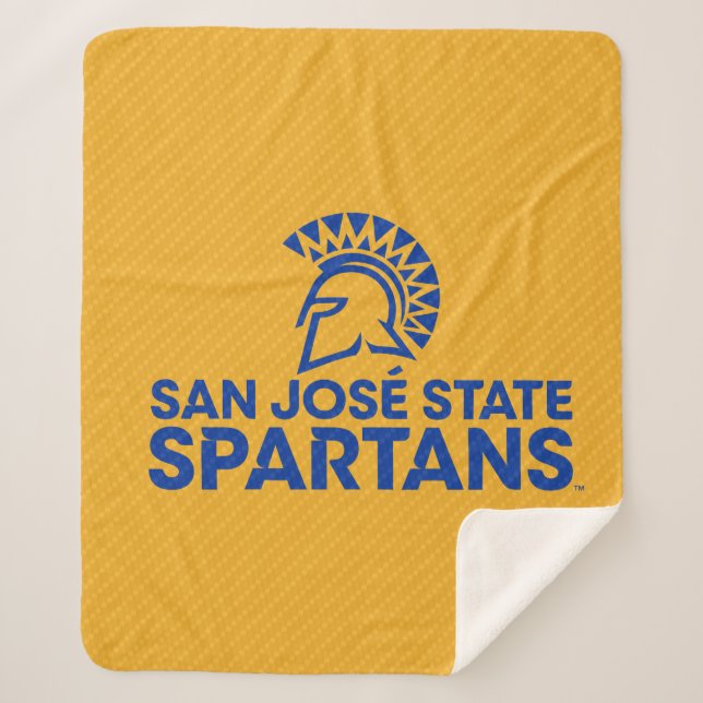 San Jose State Spartans Carbon Fiber Pattern Sherpa Blanket (Front)