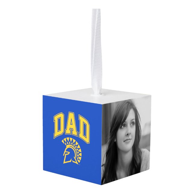 San Jose State Spartans Dad Cube Ornament (Back Angled)