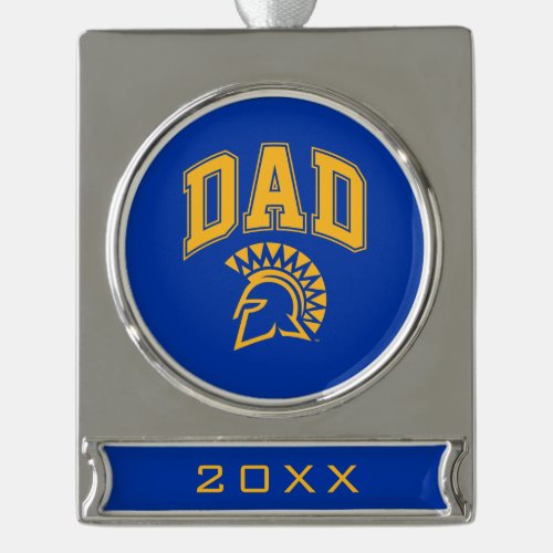 San Jose State Spartans Dad Silver Plated Banner Ornament