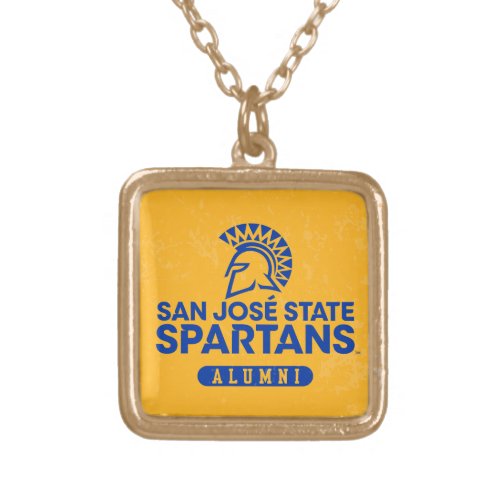 San Jose State Spartans Distressed Gold Plated Necklace