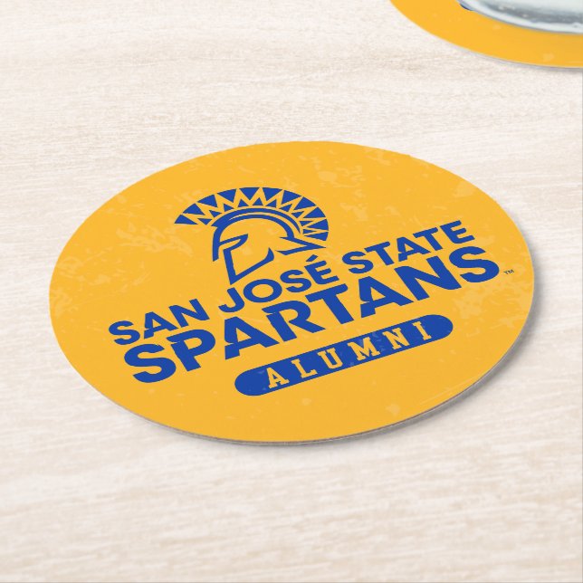 San Jose State Spartans Distressed Round Paper Coaster (Angled)