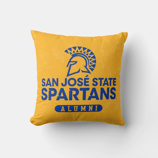 San Jose State Spartans Distressed Throw Pillow (Front)
