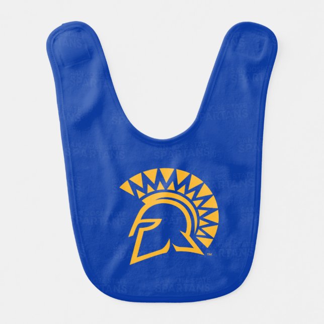 San Jose State Spartans Logo Watermark Baby Bib (Front)