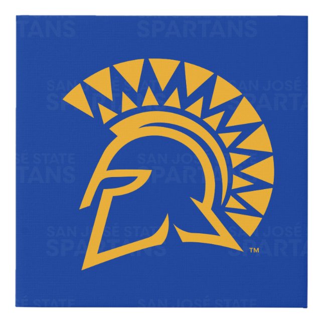 San Jose State Spartans Logo Watermark Faux Canvas Print (Front)