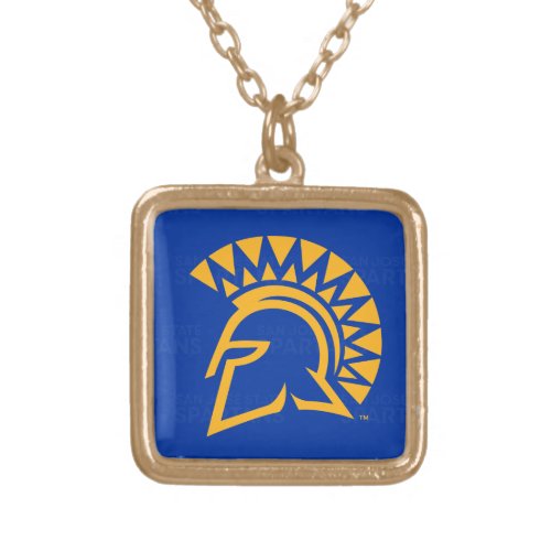 San Jose State Spartans Logo Watermark Gold Plated Necklace