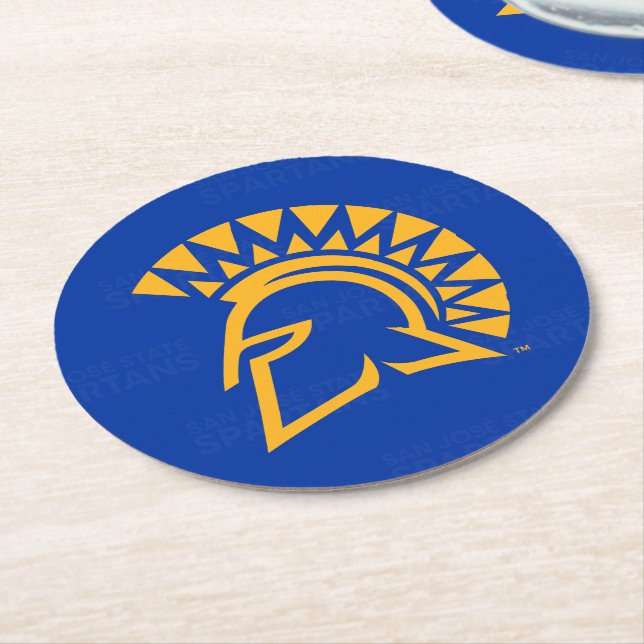 San Jose State Spartans Logo Watermark Round Paper Coaster (Angled)