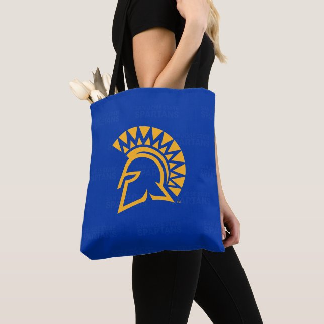 San Jose State Spartans Logo Watermark Tote Bag (Close Up)