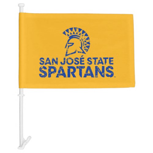San Jose State Spartans Logo Wordmark Distressed Car Flag