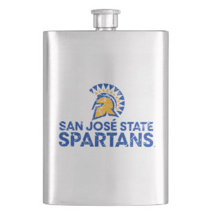 San Jose State Spartans Logo Wordmark Distressed Flask