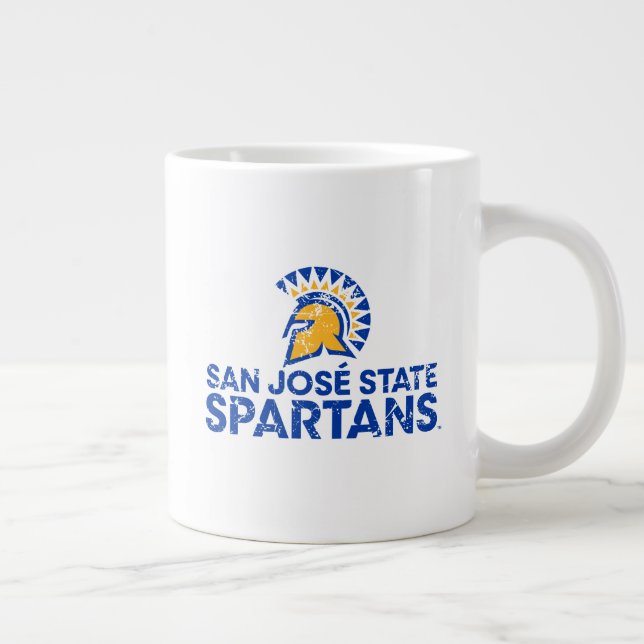 San Jose State Spartans Logo Wordmark Distressed Giant Coffee Mug (Right)