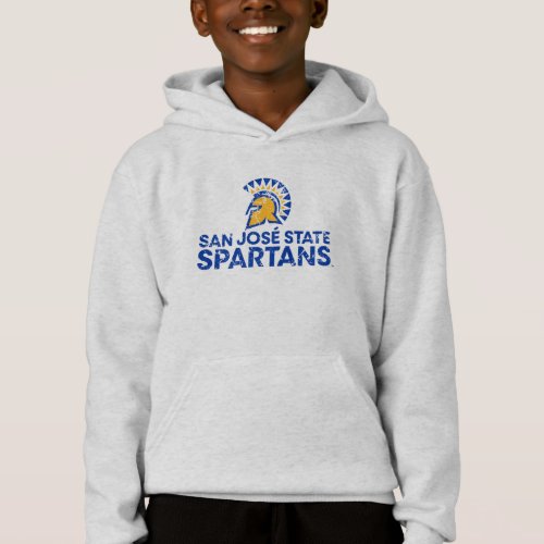 San Jose State Spartans Logo Wordmark Distressed Hoodie