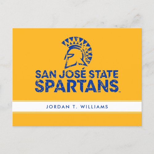 San Jose State Spartans Logo Wordmark Distressed Invitation Postcard