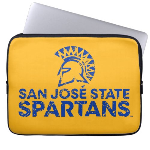 San Jose State Spartans Logo Wordmark Distressed Laptop Sleeve