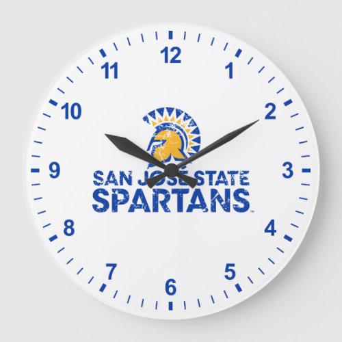 San Jose State Spartans Logo Wordmark Distressed Large Clock