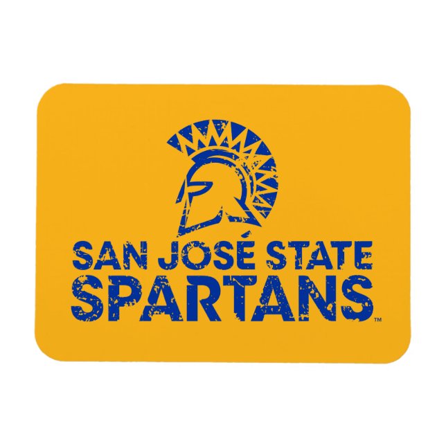 San Jose State Spartans Logo Wordmark Distressed Magnet (Horizontal)