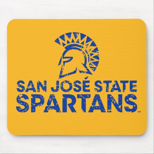San Jose State Spartans Logo Wordmark Distressed Mouse Pad