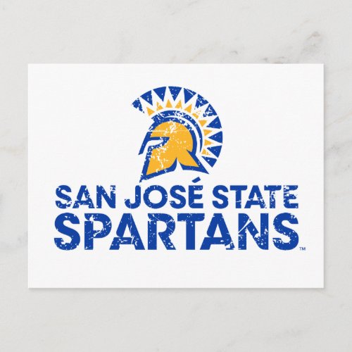 San Jose State Spartans Logo Wordmark Distressed Postcard