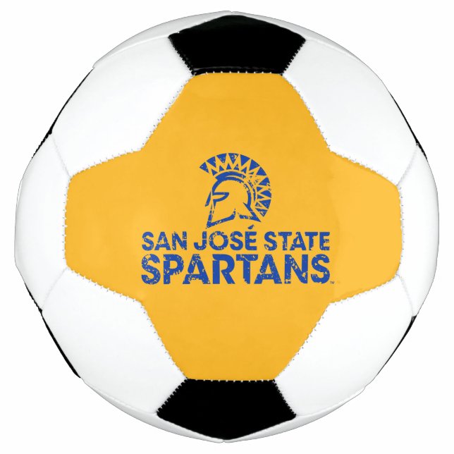 San Jose State Spartans Logo Wordmark Distressed Soccer Ball (Front)