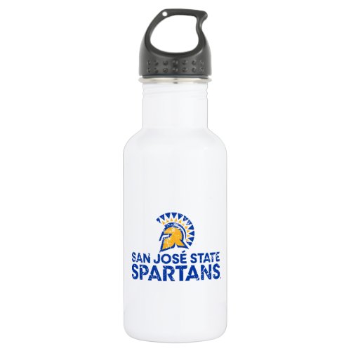 San Jose State Spartans Logo Wordmark Distressed Stainless Steel Water Bottle