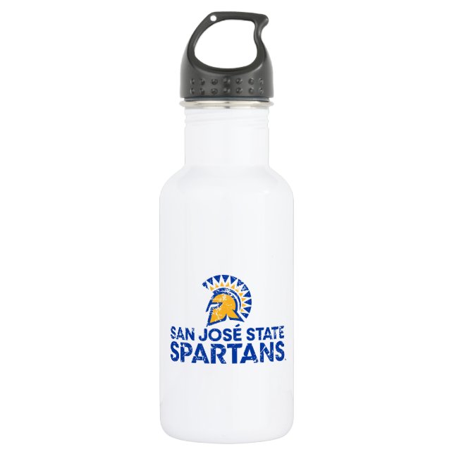 San Jose State Spartans Logo Wordmark Distressed Stainless Steel Water Bottle (Front)