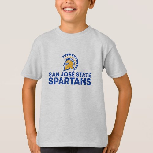 San Jose State Spartans Logo Wordmark Distressed T_Shirt