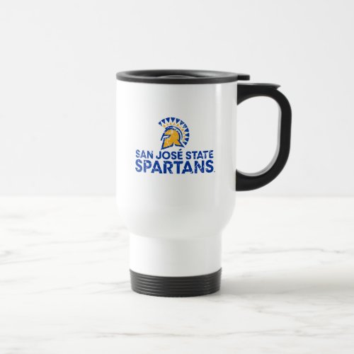 San Jose State Spartans Logo Wordmark Distressed Travel Mug