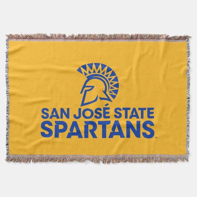 San Jose State Spartans Logo Wordmark Throw Blanket (Front)