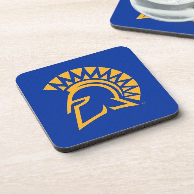 San Jose State Spartans Polka Dot Pattern Beverage Coaster (Left Side)
