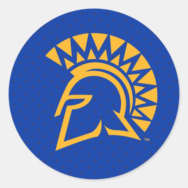 San Jose State Spartans Polka Dot Pattern Classic Round Sticker (Front)