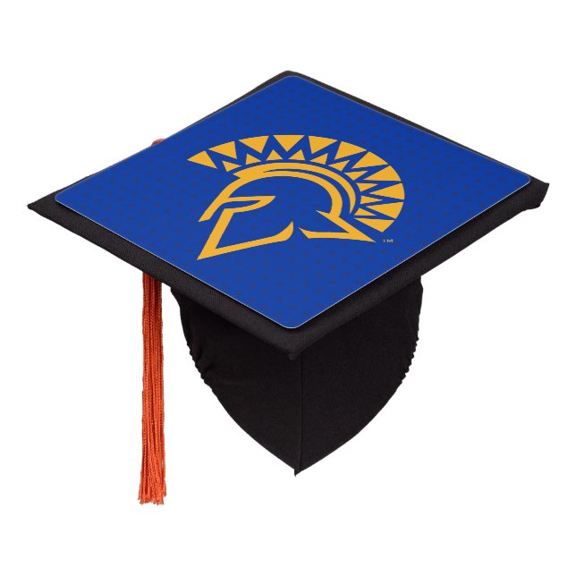 San Jose State Spartans Polka Dot Pattern Graduation Cap Topper (Angled)