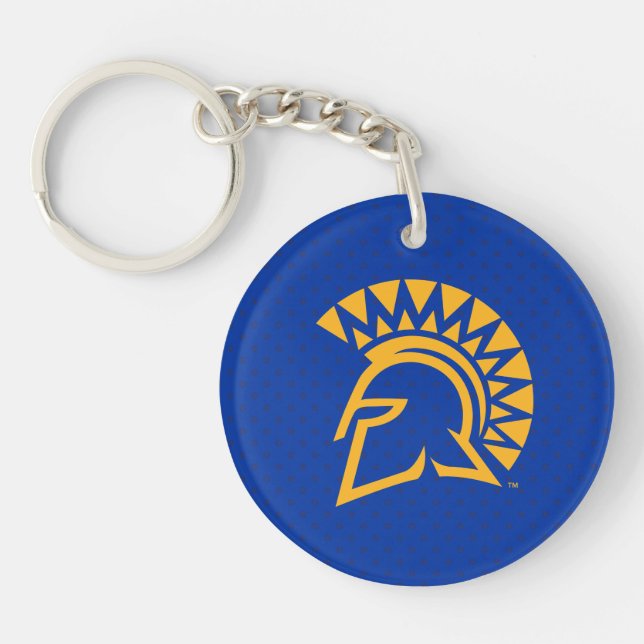 San Jose State Spartans Polka Dot Pattern Keychain (Front)