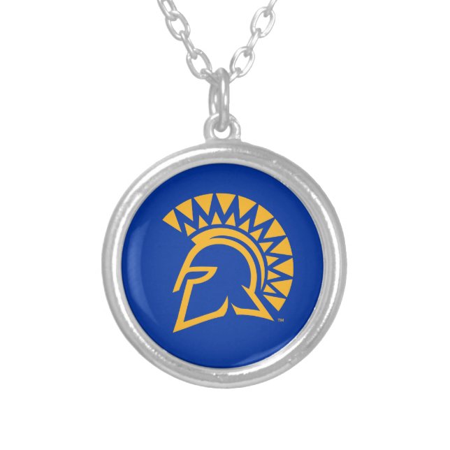 San Jose State Spartans Silver Plated Necklace (Front)