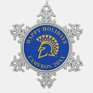 San Jose State Spartans Snowflake Pewter Christmas Ornament