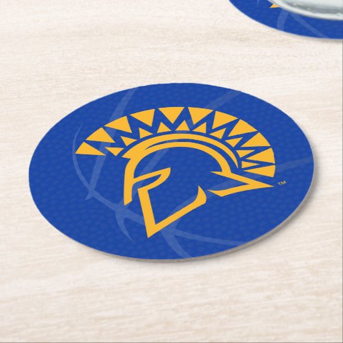 San Jose State Spartans State Basketball Round Paper Coaster