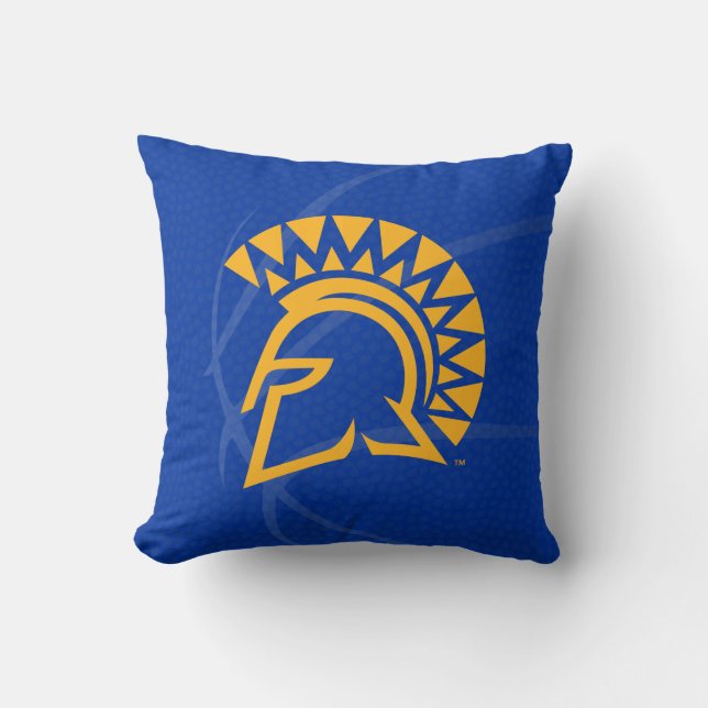 San Jose State Spartans State Basketball Throw Pillow (Front)