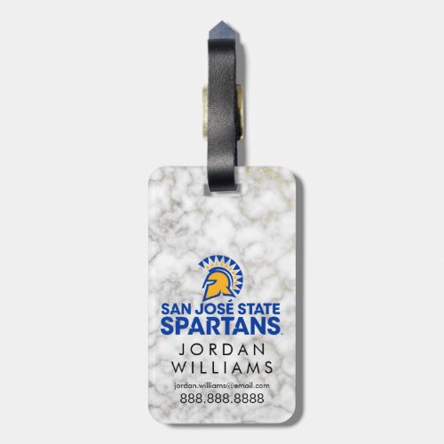 San Jose State Spartans White Marble Luggage Tag