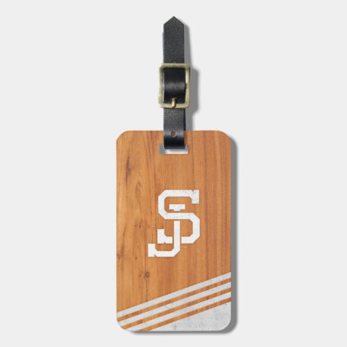 San Jose State Spartans wood cement stripe Luggage Tag